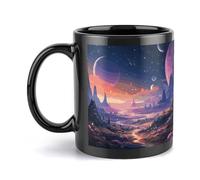 Rkklvbns Tazza da caffè colorata retrò a tema spaziale, grande tazza da caffè con manico, 325 ml, tazza in ceramica regalo per donne, mamma, amici, regalo di compleanno per collega