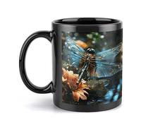 Rkklvbns Tazza da caffè grande con manico con libellula che vola sullo stagno, tazza in ceramica da 325 ml, regalo per donne, mamma, amici, regalo di compleanno per colleghi