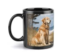 Rkklvbns Tazza da caffè grande con manico Golden Retriever da 325 ml, in ceramica, regalo per donne, mamma, amici, regalo di compleanno per colleghi