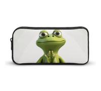 Rkklvbns The Funny Frog Doing Yoga - Astuccio portamatite portatile con cerniera, organizer per cancelleria, semplice da riporre, per ufficio, università, uso adulto