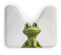 Rkklvbns The Funny Frog Doing Yoga Tappeto da bagno antiscivolo a forma di U tappetino da bagno morbido assorbente 50,8 x 40,6 cm sottile tappeto da bagno per lavandino, vasca, doccia e WC