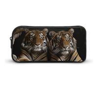 Rkklvbns Tiger in Cave, grande astuccio portatile con cerniera, organizer per cancelleria, semplice da riporre, per ufficio, università, uso adulto