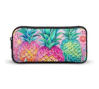 Rkklvbns Tre grandi ananas grande astuccio portamatite portatile con cerniera cancelleria organizzatore semplice archiviazione estetica cancelleria per ufficio college uso adulto