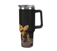 Rkklvbns Turtle Ground - Tazza da caffè da viaggio, con manico e coperchio con cannuccia, a prova di perdite, grande capacità, mantiene freddo o caldo per palestra, viaggi e sport