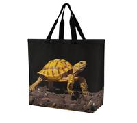 Rkklvbns Turtle Ground Walking - Borsa a tracolla da donna, borsa per la spesa, portatile, leggera, resistente, per lavoro, viaggi, stile casual