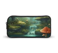 Rkklvbns View of Fantasy River - Astuccio grande con fungo portatile, con cerniera, organizer per cancelleria, semplice da riporre, per ufficio, università, uso adulto
