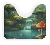 Rkklvbns View of Fantasy River - Tappeto da bagno antiscivolo a forma di fungo, morbido e assorbente, 50,8 x 40,6 cm, sottile, per lavandino, vasca, doccia e WC