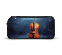 Rkklvbns Violino Poster Grande Astuccio Portamatite Portatile con Cerniera Cancelleria Organizer Semplice Stoccaggio Estetica Cancelleria per Ufficio College Uso Adulto
