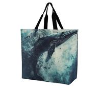 Rkklvbns Whale in Water - Borsa a tracolla da donna, portatile, leggera, resistente, per lavoro, viaggi, stile casual