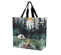 Rkklvbns Wilderness Nature Camping Donne Tote Bag Spalla Grocerie Borse Portatile Borsa di Stoccaggio Leggero Durevole per Lavoro Viaggi Borsa Casual