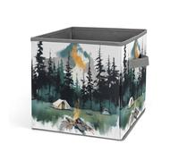 Rkklvbns Wilderness Nature - Cestino portaoggetti pieghevole con manici, grande organizer per vestiti, in tessuto, per organizzare libri, coperte, giocattoli