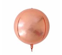 RKMYTR 6 palloncini rotondi in lamina d'oro rosa, 56 cm, giganti, 4D, oro rosa, per compleanni, matrimoni, lauree, feste