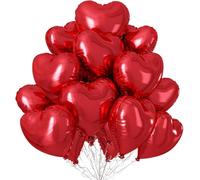 RKMYTR Palloncini a forma di cuore rosso, 45,7 cm, 12 pezzi, per San Valentino, per compleanno, matrimonio, fidanzamento, anniversario, feste, baby shower, celebrazioni