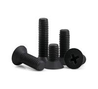 RKODRSMG 20/50Pcs M2.5 M3 M4 Viti a Testa Svasata in Nylon Nero Vite a Testa Piatta Phillips in plastica Lunghezza 5-25mm(Color:50Pcs,Size:M3x25)
