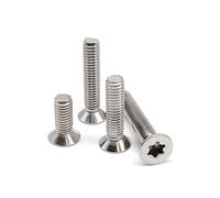 RKODRSMG 5/10/pcs M6 M8 GB2673 316 A4-80 Acciaio Inossidabile di Grado Marino Torx a Sei lobi Bullone di Sicurezza a Testa Svasata Piatta(10pcs M6,20mm)
