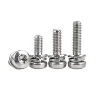 RKODRSMG 5-50pcs 304 in Acciaio Inox Testa Tonda Torx Vite Combinata Fiore di Prugna Cinghia Antifurto Rondella Molla Piatta Vite a Testa cilindrica(14mm,M5 10pcs)