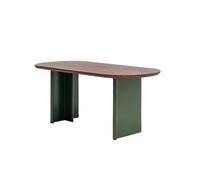 RKVXCJHDR Tavolo Da Pranzo Tavolo Da Pranzo Ovale Semplice In Legno Massello Verde Scuro Retrò Tavolo Da Pranzo Da Cucina