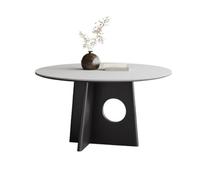 RKVXCJHDR Tavolo Da Pranzo Tavolo Da Pranzo Rotondo Di Alta Qualità In Legno Massello Retrò Francese Con Tavola Di Pietra Bianca Tavolo Da Pranzo Da Cucina(A:110CM*110CM*75CM)