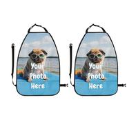 RKXGiftopia 2 Pezzi Coprisedile Auto Personalizzabile - Tappetino Anti-Graffio con Foto, Protezione Universale per Bambini/Can, Lavabile, 47x67cm, Adatto SUV/Automobile