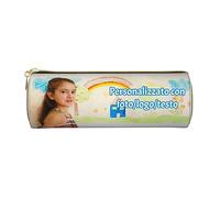 RKXGiftopia Astuccio per Matite Rotondo Personalizzato, Design con Qualsiasi Testo Foto, Organizzatore di Cancelleria per Studenti, Pochette per Matite su Misura