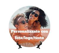 RKXGiftopia Piatto Artistico Personalizzabile - in Ceramica Bone China, Piatto in Ceramica Personalizzato con Stampa e Supporto - Idea Regalo per casa o Studio - 6in/15,4cm