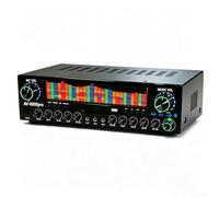 RKXKJ Amplificatore Audio Bluetooth a 5.1 Canali con Equalizzatore Grafico, Display LED Dinamico a Colori, Ingresso USB E Microfono, Ideale per Casa, KTV E Palco.