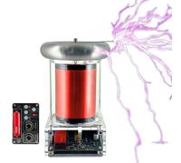 RKXKJ Bobina di Tesla Ad Arco Musicale, Generatore di Arco Portatile a Spinterometro, Fulmine Artificiale Touchable, Lunghezza Fulmine 30 Cm, Modello Scientifico per Esperimenti, Doppia modalità