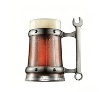 RKXKJ Boccale Da Birra Da 500 Ml, In Vetro Cristallo Trasparente, Con Manico Dal Design Creativo, Boccale Da Birra Industriale Unico, Per Birra, Caffè, Bevande E Latte. B