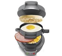 RKXKJ Piastra Elettrica per Sandwich, Piastra per Muffin E Hamburger, con Anello Cuoci-Uova, Piastre di Cottura Antiaderenti, Perfetta per Hamburger, Snack E Colazioni Veloci