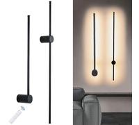 RKYRRKI Lampada da parete moderna e minimalista, set di due lampade da parete con telecomando, lampada da parete a LED senza fili, rotazione a 360°, decorazione da parete, per soggiorno, corridoio