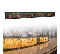 RKYRRKI Orologio digitale a LED, grande, a LED, a colori, con fusi orari multipli, 3/4/5/6 città del mondo, regolazione della luminosità, per alberghi/aziende/aeroporti, 4 città
