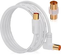 RL - Cavo Antenna TV Flessibile Coassiale, Maschio a Maschio Ad Angolo Retto, Al
