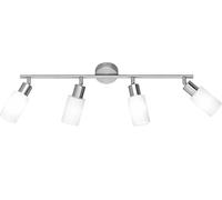 RL TRIO - BARRA MARS 4 FARETTI IN ACCIAIO E VETRO BIANCO 4x E14 · max. 40W