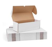 RLAVBL Scatola Cartone, Scatola per Spedizione,30.5x10.2x10.2cm, Scatola di Cartone Ondulate per Trasloco e Imballagio 25 Pezzi, Bianca