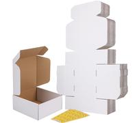 RLAVBL Scatole Cartone, Scatola per Spedizione,22.9cm x 22.9cm x 10cm, Scatola di Cartone Ondulate per Trasloco e Imballagio 25 Pezzi, Bianca