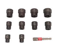 RLCJBMSUG Set di 11 Dadi a Impatto, estrattore con Attacco da 3/8" e Adattatore Esagonale, Set di Utensili in Metallo per la rimozione di Viti danneggiate