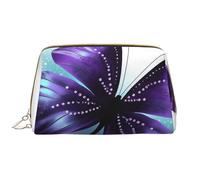 RLDOBOFE Beauty case per donne e uomini, kit Dopp da viaggio, borsa per il trucco Golden Retriever, organizer per trucchi, Farfalla blu e viola., Taglia unica