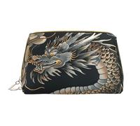 RLDOBOFE Beauty case per donne e uomini, kit Dopp da viaggio, borsa per il trucco in stile drago bianco, organizer per trucchi, Drago Orientale Nero, Taglia unica