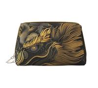 RLDOBOFE Beauty case per donne e uomini, kit Dopp da viaggio, borsa per il trucco in stile drago bianco, organizer per trucchi, Drago Stile Linea, Taglia unica