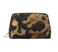 RLDOBOFE Beauty case per donne e uomini, kit Dopp da viaggio, borsa per il trucco in stile drago bianco, organizer per trucchi, Stile Drago Dorato, Taglia unica