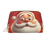 RLDOBOFE Beauty case per donne e uomini, kit Dopp da viaggio, con molte bolle e un gatto, organizer per cosmetici, Babbo Natale che indossa occhiali, Taglia unica