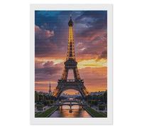 RLDOBOFE Bella Torre Eiffel Parigi Diamond Painting Kit per adulti principianti 20,3 x 30,5 cm 5D fai da te Diamond Art Kit pittura con gemme rotonde Full Drill Diamond Dots Gem Art Crafts per la