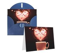 RLDOBOFE Biglietti di auguri con buste, biglietti vuoti piegati a metà biglietti di compleanno, biglietti di ringraziamento, tazza a cuore, biglietti di auguri per laurea, vacanze, inviti di nozze