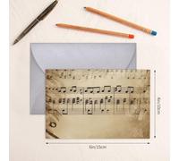 RLDOBOFE Biglietti di auguri con buste, biglietti vuoti piegati a metà biglietti di compleanno, biglietti di ringraziamento, note musicali su vecchi biglietti di auguri di carta, per laurea, vacanze