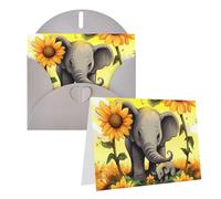 RLDOBOFE Biglietti di auguri con buste, biglietti vuoti piegati a metà biglietti di compleanno, biglietti di ringraziamento per madre, elefante, girasoli, biglietti di auguri per laurea, vacanze