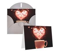 RLDOBOFE Biglietti di auguri con buste, biglietti vuoti piegati a metà biglietti di compleanno, biglietti di ringraziamento, tazza a cuore, biglietti di auguri per laurea, vacanze, inviti di nozze