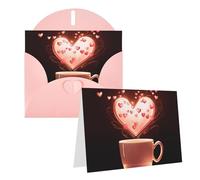 RLDOBOFE Biglietti di auguri con buste, biglietti vuoti piegati a metà biglietti di compleanno, biglietti di ringraziamento, tazza a cuore, biglietti di auguri per laurea, vacanze, inviti di nozze