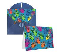 RLDOBOFE Biglietti di auguri con buste, biglietti vuoti piegati a metà, biglietti di ringraziamento, multicolore, motivo artiglio, biglietti di auguri per laurea, vacanze, inviti di nozze, 10,2 x 15,2