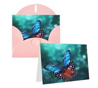 RLDOBOFE Biglietti di auguri con buste, mezzo piegato, biglietti di compleanno, biglietti di ringraziamento, animali, farfalle, biglietti di auguri per laurea, vacanze, inviti di nozze, 10,2 x 15,2 cm