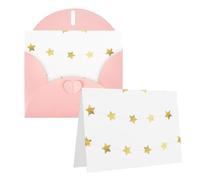 RLDOBOFE Biglietto di auguri con buste, biglietti vuoti con stelle (4) biglietti di auguri 20,3 x 15,2 cm, biglietti di ringraziamento per tutte le occasioni